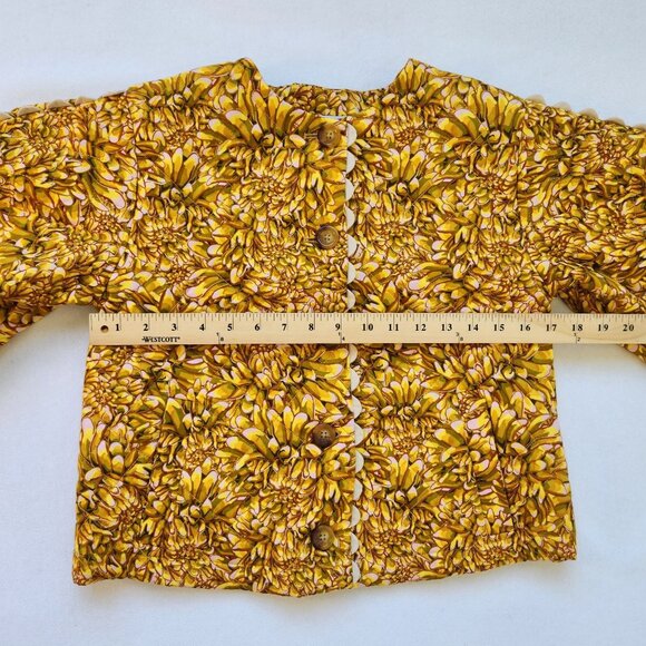 Kika Vargas Floral Quilted Jacket Flowers Mums Cottagecore Boho Cute Grandma XXS - Picture 9 of 10